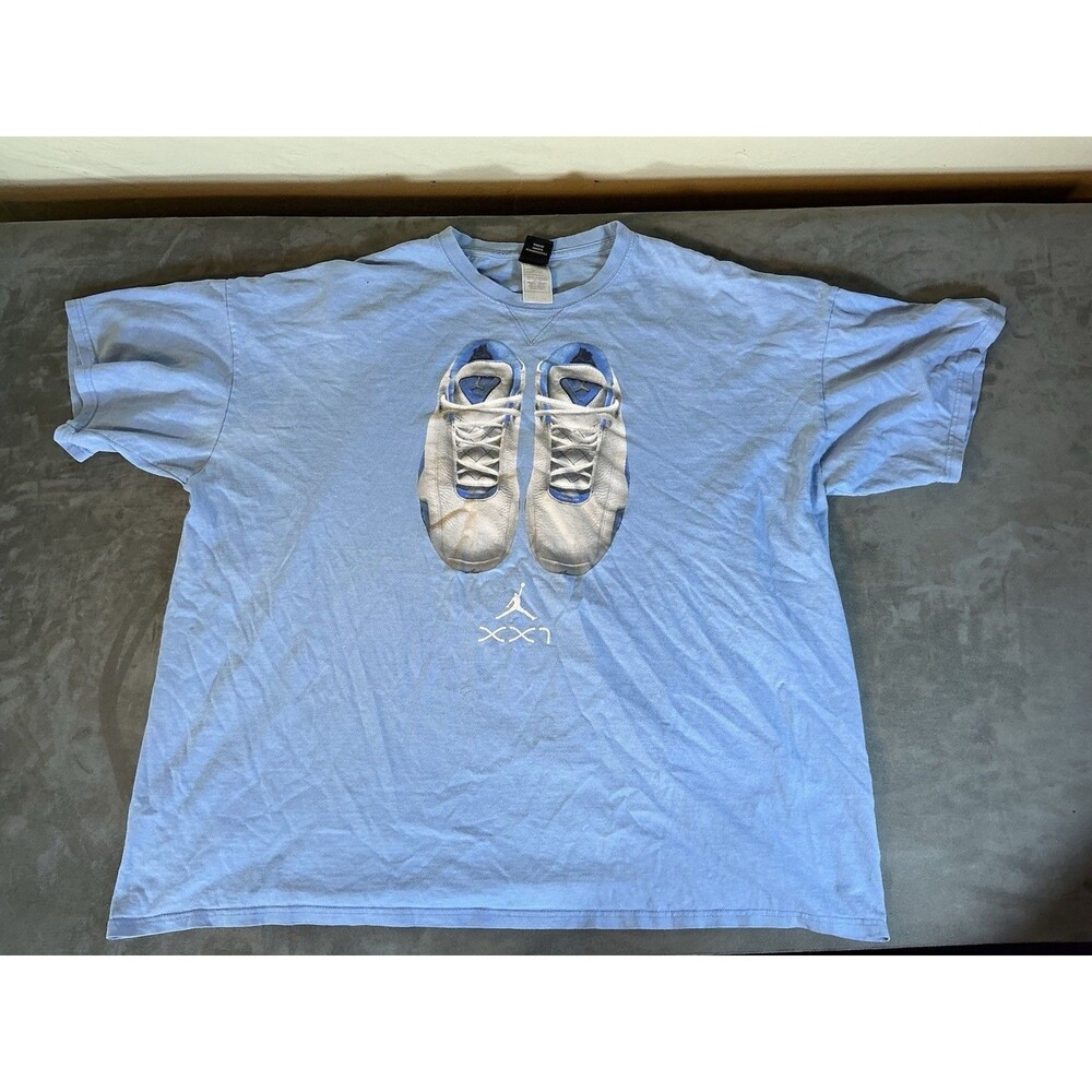 Nike JORDAN Brand Y2K VTG 3XL Tee Shirt Baby Blue 14 Retro Graphic Print T Men’s
